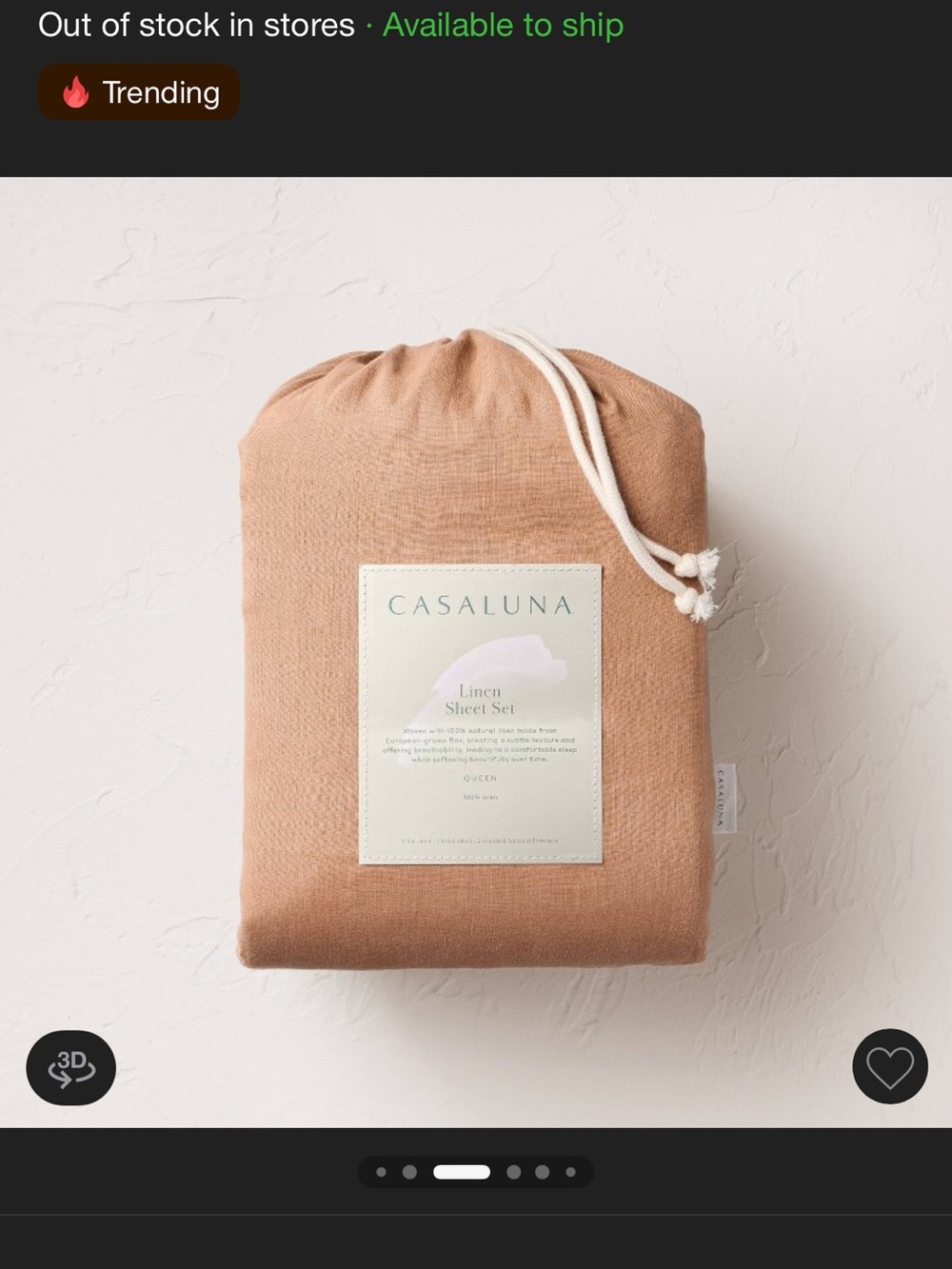Soft Tan 100 percent linen Sheet Set - Everyday Comfort - Picture 2 of 5